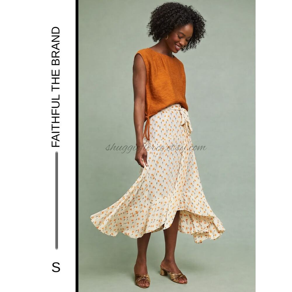MSRP: $159 ✨ Faithfull the Brand Kamares Wrap Skirt – Size S | Floral High-Low ✨
